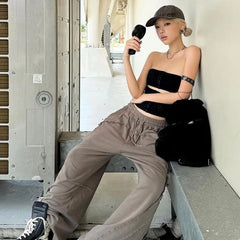 Black Cut Out Hook Corset Top