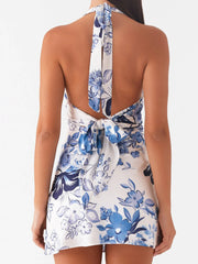 Printed Halter Neck Mini Dress