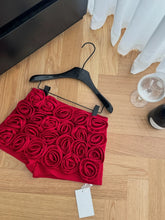 High Waist Three-Dimensional Rose Shorts