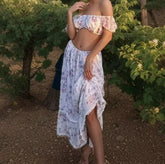 Floral Elastic Waist Maxi Skirt