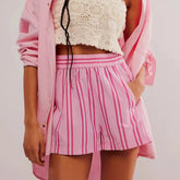 Effortless Mid-Waist Elastic Shorts - Multi-Color Summer Comfort