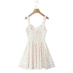Floral Print Bow Ruched Mini Dress