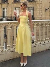 Solid Halter Midi Dress