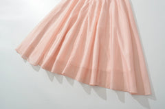 Pink Sleeveless V Neck A-line Midi Dress