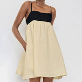 Contrast Strap Straight Mini Dress