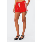 Y2K Loose Fit Striped Drawstring Shorts - Black with White Accents