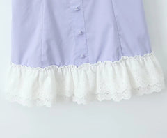 Ruffle Trim Button Cami Mini Dress