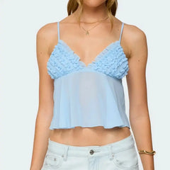 Blue Ruffles Cami Top