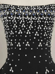 Back Diamond Stones Flare Strapless Mini Dress