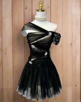 Irregular Polka Dot Mesh Tulle Mini Dress