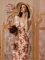 Floral Patchwork Lace Maxi Dress