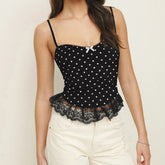 Polka Dot Print Ruffles Cami Top - High Street Style