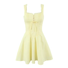 Square Neck Strap Mini Dress