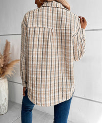 Dual Pocket Plaid Shirt Jacket