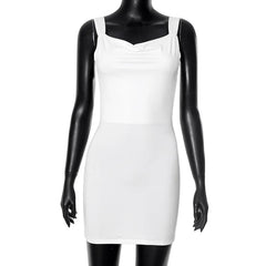 White Bow Backless Mini Dress