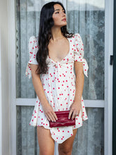 White Polka Dot Short Sleeve Mini Dress