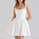 White Corset Bodice Mini Dress