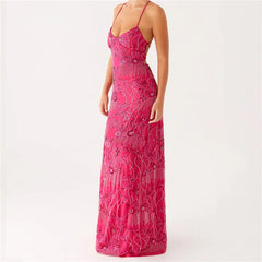 Sequin Spaghetti Strap Maxi Dress