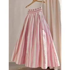 High Waist A-Line Midi Skirt