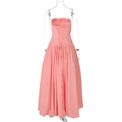 Strapless Puffed Maxi Dress