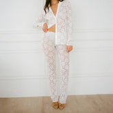 High Waist Sheer Lace Pants