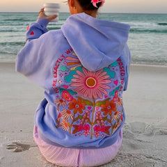 Floral Letter Embroidered Hoodie