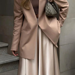 Angie Satin Gathered Maxi Skirt