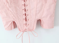 Pink Corset Tie Up Top