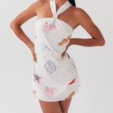 Printed Floral Halter Mini Dress