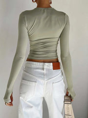 Lenny Thumbhole Crew Neck Top