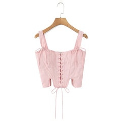 Pink Corset Tie Up Top