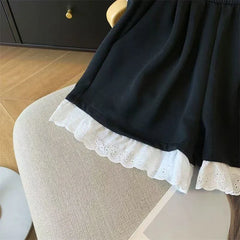 Lace Patchwork Sports Shorts