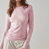 Sequin Long Sleeve Knit Top