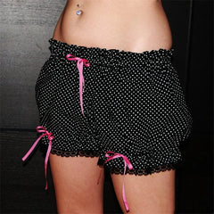 Charming Hotsweet Shorts - Printed with Delicate Lace Trim