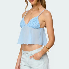 Blue Ruffles Cami Top