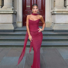 Bellamy Strapless Set With Scarf