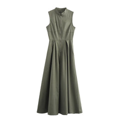 Ed Sara Pleated Long Dress