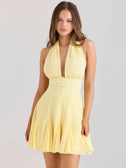 Halter Tie Up Mini Dress