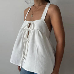 Front Tie Up Peplum Top