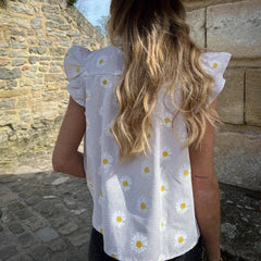 Floral/Plaid Patterm Flowy Peplum Blouse