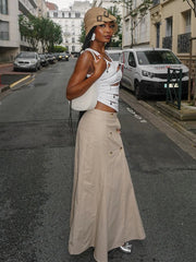 White Zipper Slit Tank Top