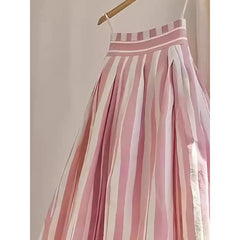 High Waist A-Line Midi Skirt