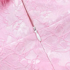 Large Bow Off Shoulder Jacquard Mini Dress