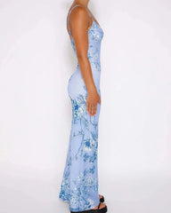 Floretta V Neck Spaghetti Dress