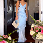 Ruffle Trim Cami Maxi Dress