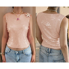 Sequin Pearl Starfish Tank Top