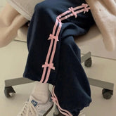 Bow Knot Stripe Drawstring Joggers