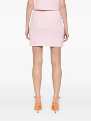 Knit Brooch Short Sleeve Top And Mini Skirt