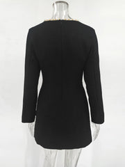 Tweed Solid Beaded Seam Mini Dress