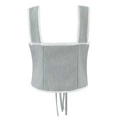 Lace Spliced V Neck Tank Top